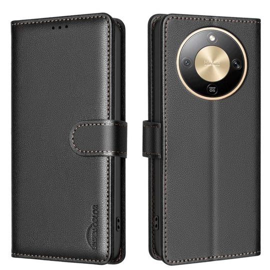 For Honor X9d 5G / X70 5G Litchi Texture RFID Anti-theft Leather Phone Case(Black)