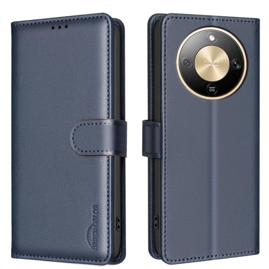 For Honor X9d 5G / X70 5G Litchi Texture RFID Anti-theft Leather Phone Case(Blue)