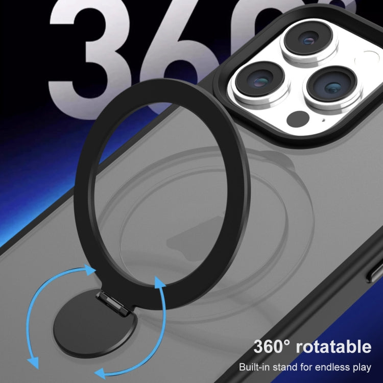 For iPhone 13 Pro 360 Degree Rotating MagSafe Magnetic Bracket Frosted Phone Case(Royal Blue) by buy2fix