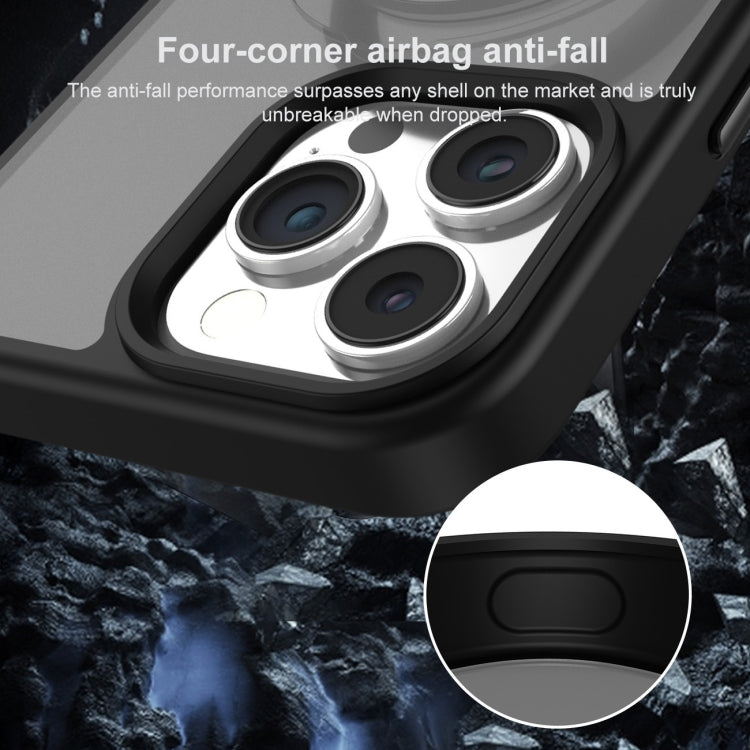 For iPhone 15 Pro Max 360 Degree Rotating MagSafe Magnetic Bracket Frosted Phone Case(Dark Purple) by buy2fix