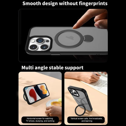 For iPhone 13 Pro 360 Degree Rotating MagSafe Magnetic Bracket Frosted Phone Case(Royal Blue) by buy2fix