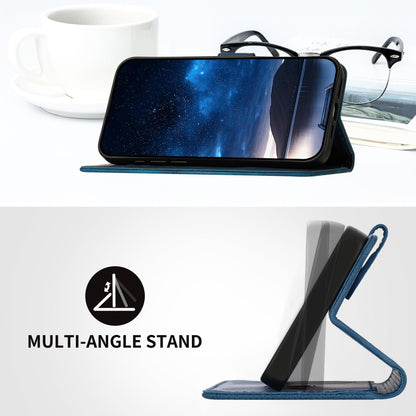 For Tecno Spark Go 2024 4G Grid Butterfly Embossed Pattern Leather Phone Case with Lanyard(Dark Blue) by buy2fix