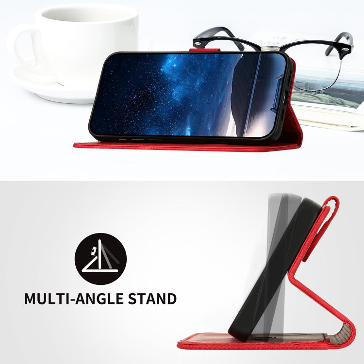 For Tecno Spark Go 2024 4G Grid Butterfly Embossed Pattern Leather Phone Case with Lanyard(Red) by buy2fix