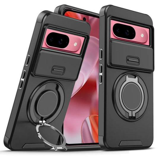 For Google Pixel 10 / 10 Pro Sliding Camshield Ring Holder Phone Case(Black) - Google Cases by buy2fix | Online Shopping UK | buy2fix