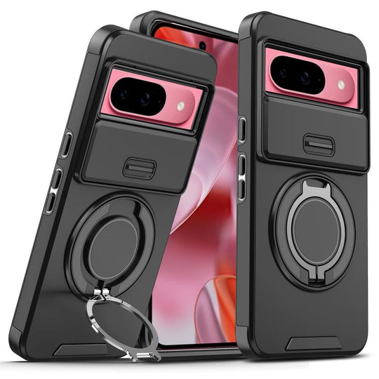 For Google Pixel 11/11 Pro/10/10 Pro Sliding Camshield Ring Holder Phone Case(Black)