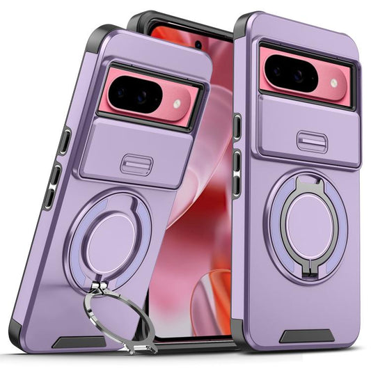 For Google Pixel 10 / 10 Pro Sliding Camshield Ring Holder Phone Case(Purple) - Google Cases by buy2fix | Online Shopping UK | buy2fix