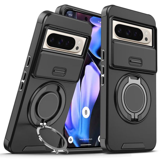 For Google Pixel 10 Pro XL Sliding Camshield Ring Holder Phone Case(Black) - Google Cases by buy2fix | Online Shopping UK | buy2fix