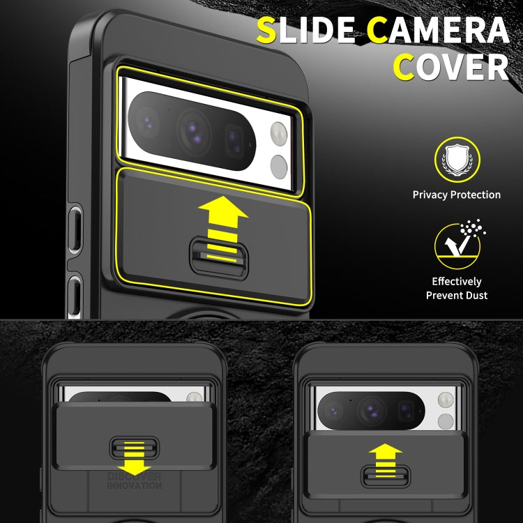 For Google Pixel 10 Pro XL Sliding Camshield Ring Holder Phone Case(Black) - Google Cases by buy2fix | Online Shopping UK | buy2fix