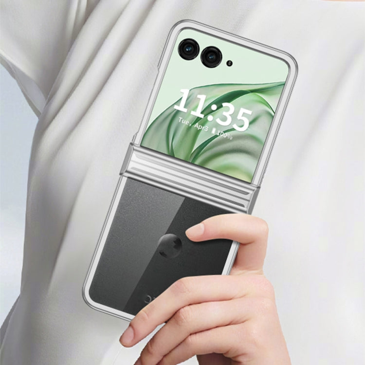 For Motorola Razr 50 Ultra Three Parts 6D Electroplating PC Shockproof Phone Case(Purple) by buy2fix