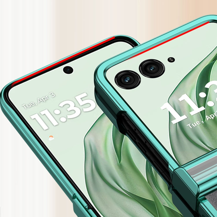 For Motorola Razr 50 Ultra Three Parts 6D Electroplating PC Shockproof Phone Case(Purple) by buy2fix