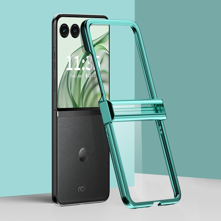 For Motorola Razr 50 Ultra Three Parts 6D Electroplating PC Shockproof Phone Case(Green) - Motorola Cases by buy2fix | Online Shopping UK | buy2fix