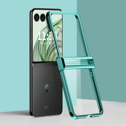 For Motorola Razr 50 Ultra Three Parts 6D Electroplating PC Shockproof Phone Case(Green) - Motorola Cases by buy2fix | Online Shopping UK | buy2fix