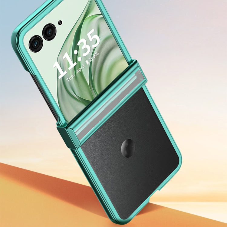 For Motorola Razr 50 Ultra Three Parts 6D Electroplating PC Shockproof Phone Case(Green) - Motorola Cases by buy2fix | Online Shopping UK | buy2fix