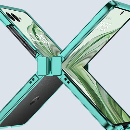 For Motorola Razr 50 Ultra Three Parts 6D Electroplating PC Shockproof Phone Case(Green) - Motorola Cases by buy2fix | Online Shopping UK | buy2fix