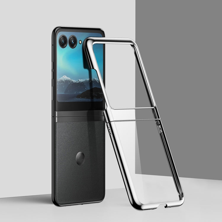 For Motorola Razr 50 Ultra 6D Electroplating PC Shockproof Phone Case(Silver) by buy2fix