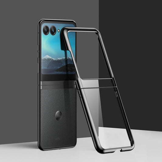 For Motorola Razr 50 Ultra 6D Electroplating PC Shockproof Phone Case(Black) by buy2fix