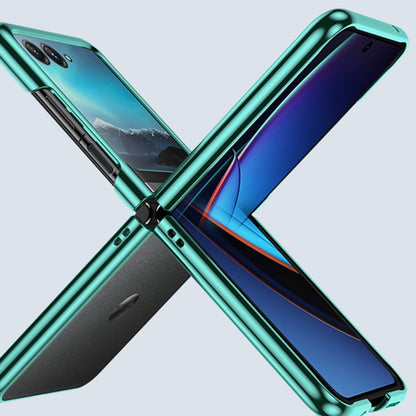 For Motorola Razr 50 Ultra 6D Electroplating PC Shockproof Phone Case(Green) by buy2fix