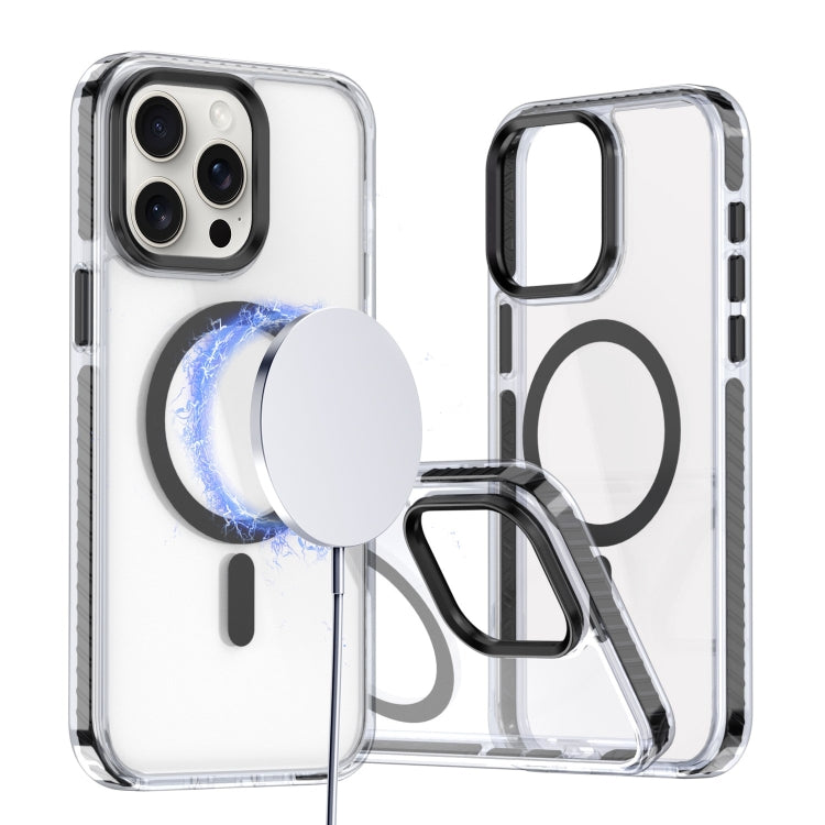 For iPhone 15 Pro Max Two-color TPU Hybrid PC MagSafe Phone Case(Black) - iPhone 15 Pro Max Cases by buy2fix | Online Shopping UK | buy2fix
