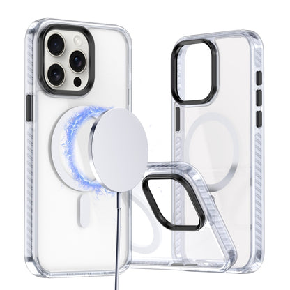 For iPhone 15 Pro Max Two-color TPU Hybrid PC MagSafe Phone Case(White) - iPhone 15 Pro Max Cases by buy2fix | Online Shopping UK | buy2fix