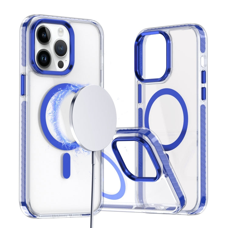 For iPhone 13 Pro Two-color TPU Hybrid PC MagSafe Phone Case(Blue) by buy2fix