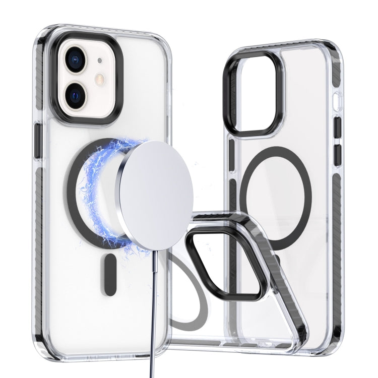 For iPhone 11 Two-color TPU Hybrid PC MagSafe Phone Case(Black) by buy2fix