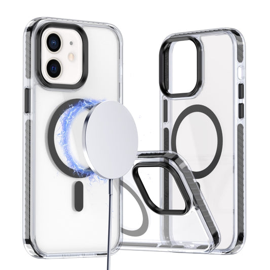 For iPhone 11 Two-color TPU Hybrid PC MagSafe Phone Case(Black) by buy2fix