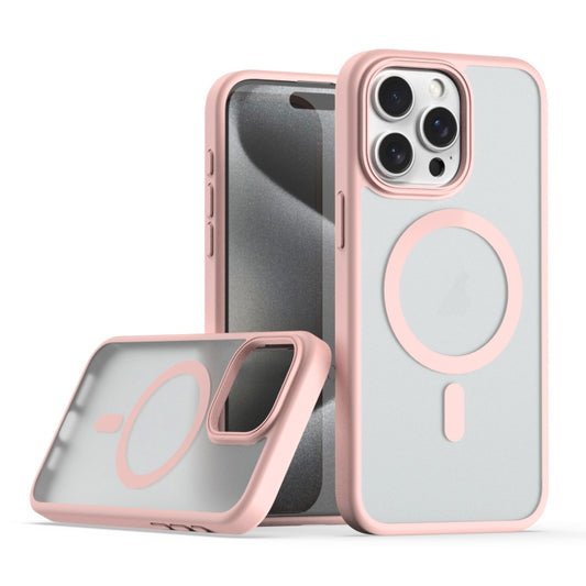 For iPhone 15 Pro TPU Hybrid PC Inner Magnetic MagSafe Phone Case(Pink) - iPhone 15 Pro Cases by buy2fix | Online Shopping UK | buy2fix