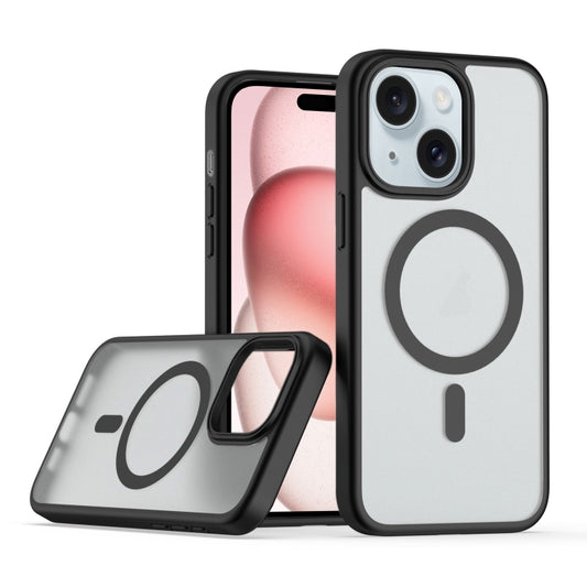 For iPhone 15 TPU Hybrid PC Inner Magnetic MagSafe Phone Case(Black) - iPhone 15 Cases by buy2fix | Online Shopping UK | buy2fix