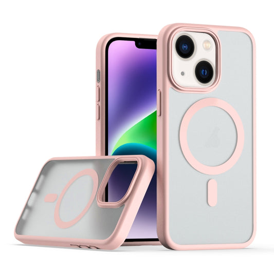 For iPhone 14 / 13 TPU Hybrid PC Inner Magnetic MagSafe Phone Case(Pink) - iPhone 14 Cases by buy2fix | Online Shopping UK | buy2fix