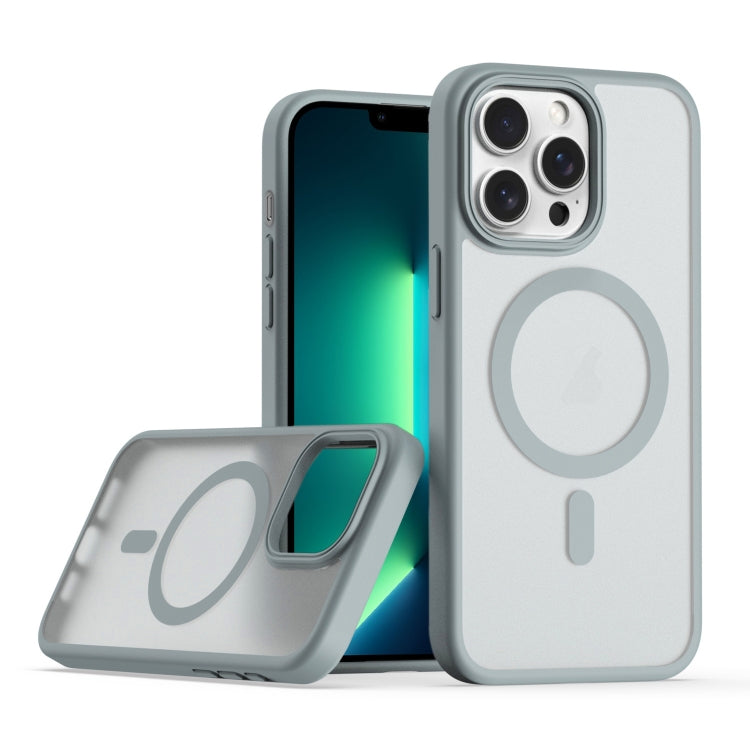 For iPhone 13 Pro Max TPU Hybrid PC Inner Magnetic MagSafe Phone Case(Grey) by buy2fix