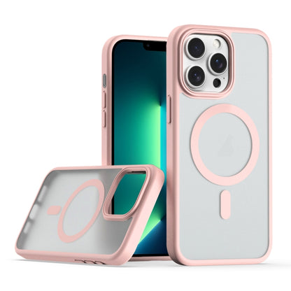 For iPhone 13 Pro Max TPU Hybrid PC Inner Magnetic MagSafe Phone Case(Pink) - iPhone 13 Pro Max Cases by buy2fix | Online Shopping UK | buy2fix