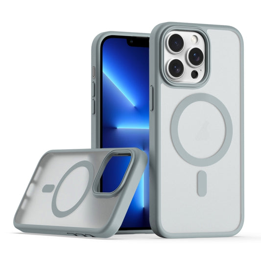 For iPhone 13 Pro TPU Hybrid PC Inner Magnetic MagSafe Phone Case(Grey) - iPhone 13 Pro Cases by buy2fix | Online Shopping UK | buy2fix