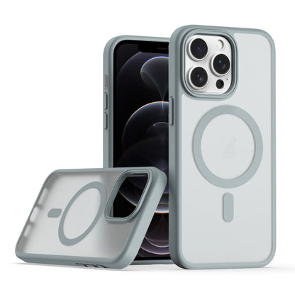 For iPhone 12 / 12 Pro TPU Hybrid PC Inner Magnetic MagSafe Phone Case(Grey) by buy2fix