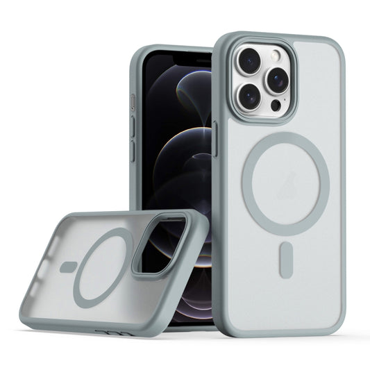 For iPhone 12 / 12 Pro TPU Hybrid PC Inner Magnetic MagSafe Phone Case(Grey) by buy2fix