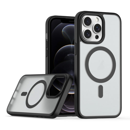 For iPhone 12 / 12 Pro TPU Hybrid PC Inner Magnetic MagSafe Phone Case(Black) - iPhone 12 / 12 Pro Cases by buy2fix | Online Shopping UK | buy2fix