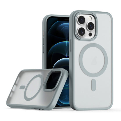 For iPhone 12 Pro Max TPU Hybrid PC Inner Magnetic MagSafe Phone Case(Grey) - iPhone 12 Pro Max Cases by buy2fix | Online Shopping UK | buy2fix