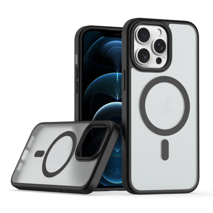 For iPhone 12 Pro Max TPU Hybrid PC Inner Magnetic MagSafe Phone Case(Black) by buy2fix