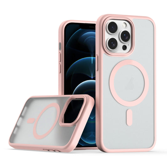 For iPhone 12 Pro Max TPU Hybrid PC Inner Magnetic MagSafe Phone Case(Pink) - iPhone 12 Pro Max Cases by buy2fix | Online Shopping UK | buy2fix