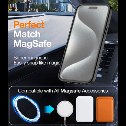 For iPhone 15 Pro TPU Hybrid PC Inner Magnetic MagSafe Phone Case(Black) - iPhone 15 Pro Cases by buy2fix | Online Shopping UK | buy2fix