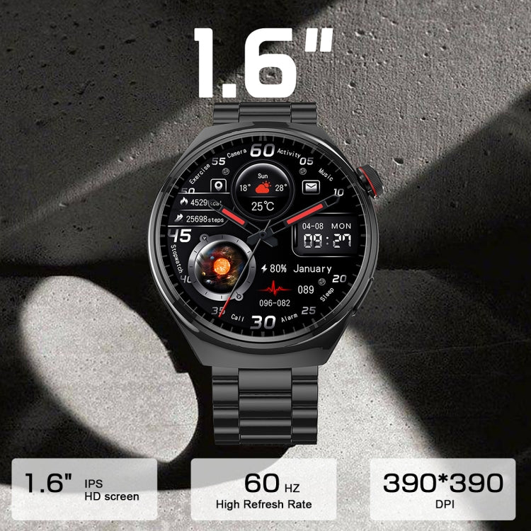 LF38 1.6 inch IPS Screen Steel Strap Smart Watch Supports Blood Oxygen Monitoring(Silver) by buy2fix