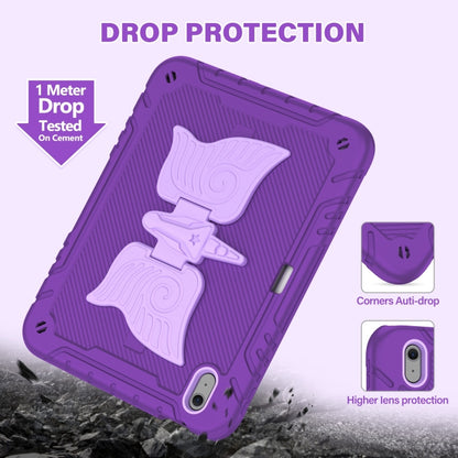 For iPad Air 11 2025 / 2024 Kickstand PC Hybrid Silicone Tablet Case with Strap(Purple) - iPad Air 11 2025 / 2024 Cases by buy2fix | Online Shopping UK | buy2fix