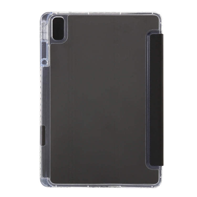 For Huawei Matepad SE 11 2024 Clear Acrylic 3-Fold Leather Tablet Case(Black) - Huawei by buy2fix | Online Shopping UK | buy2fix