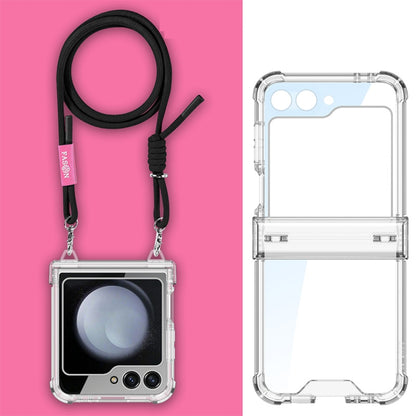 For Samsung Galaxy Z Flip6 / Flip7 FE GKK Airbag Hinge Full Coverage Phone Case with Crossbody Rope(Black) - Galaxy Z Flip6 5G Cases by GKK | Online Shopping UK | buy2fix
