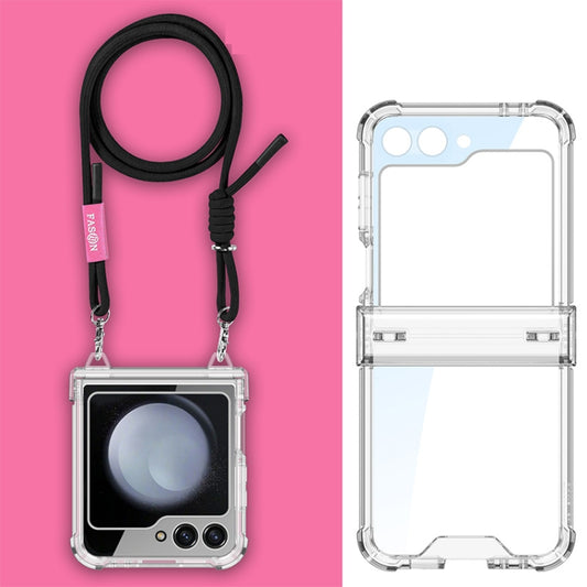 For Samsung Galaxy Z Flip6 / Flip7 FE GKK Airbag Hinge Full Coverage Phone Case with Crossbody Rope(Black) - Galaxy Z Flip6 5G Cases by GKK | Online Shopping UK | buy2fix