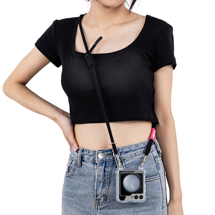 For Samsung Galaxy Z Flip6 / Flip7 FE GKK Airbag Hinge Full Coverage Phone Case with Crossbody Rope(Black) - Galaxy Z Flip6 5G Cases by GKK | Online Shopping UK | buy2fix