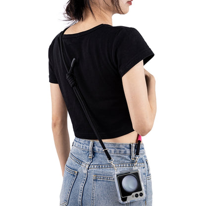 For Samsung Galaxy Z Flip6 / Flip7 FE GKK Airbag Hinge Full Coverage Phone Case with Crossbody Rope(Black) - Galaxy Z Flip6 5G Cases by GKK | Online Shopping UK | buy2fix
