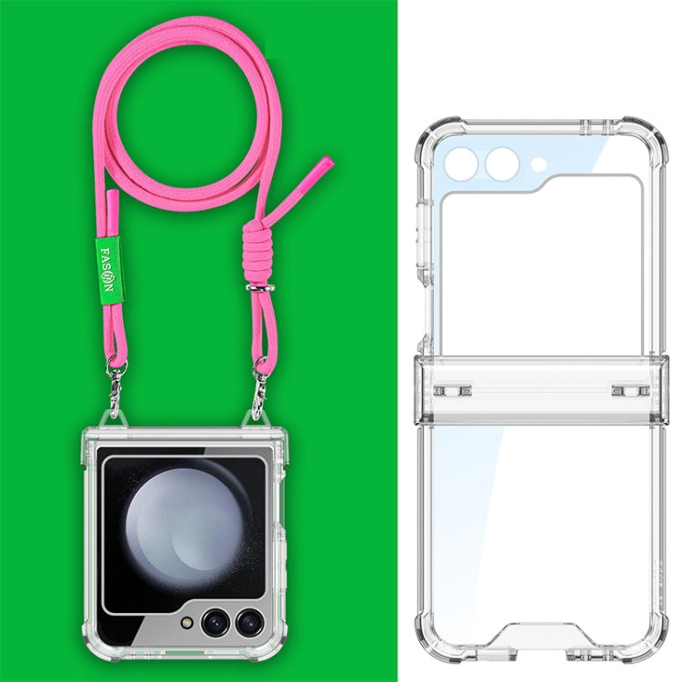 For Samsung Galaxy Z Flip6 / Flip7 FE GKK Airbag Hinge Full Coverage Phone Case with Crossbody Rope(Pink) - Galaxy Z Flip6 5G Cases by GKK | Online Shopping UK | buy2fix
