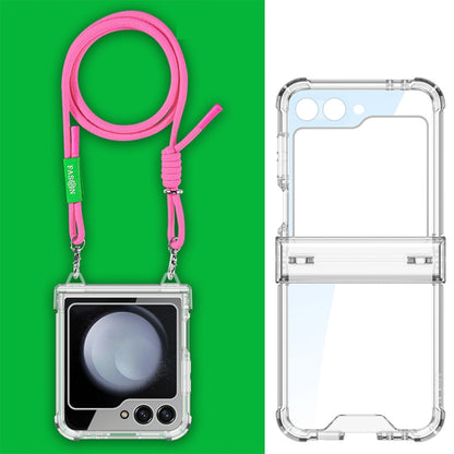 For Samsung Galaxy Z Flip6 / Flip7 FE GKK Airbag Hinge Full Coverage Phone Case with Crossbody Rope(Pink) - Galaxy Z Flip6 5G Cases by GKK | Online Shopping UK | buy2fix