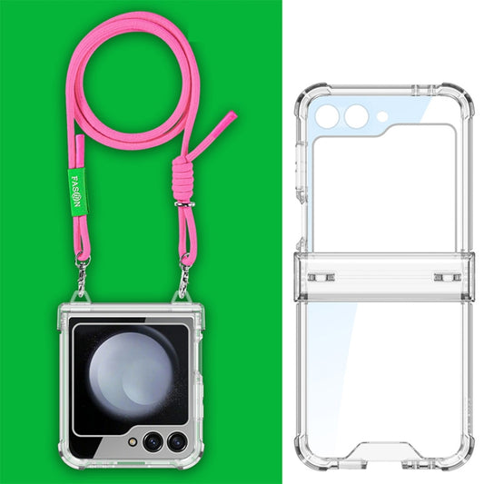 For Samsung Galaxy Z Flip6 / Flip7 FE GKK Airbag Hinge Full Coverage Phone Case with Crossbody Rope(Pink) - Galaxy Z Flip6 5G Cases by GKK | Online Shopping UK | buy2fix