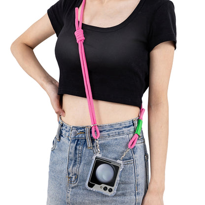 For Samsung Galaxy Z Flip6 / Flip7 FE GKK Airbag Hinge Full Coverage Phone Case with Crossbody Rope(Pink) - Galaxy Z Flip6 5G Cases by GKK | Online Shopping UK | buy2fix